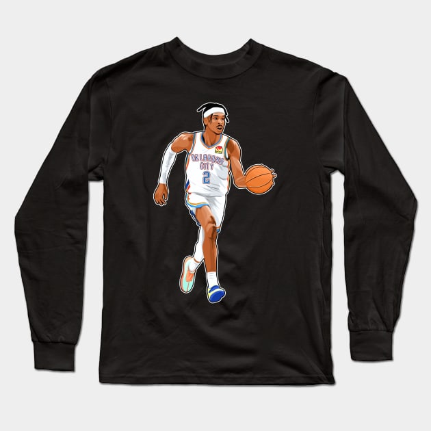 Shai Gilgeous Alexander #1 Handle Long Sleeve T-Shirt by RunAndGow